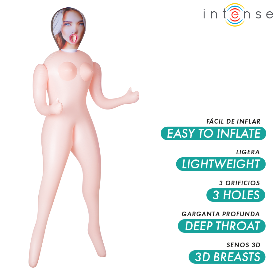 INTENSE DOLLS - NICOLE MUÑECA HINCHABLE CON TRES ORIFICIOS