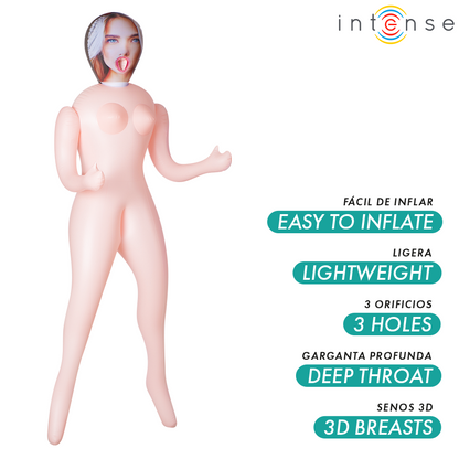 INTENSE DOLLS - NICOLE MUÑECA HINCHABLE CON TRES ORIFICIOS