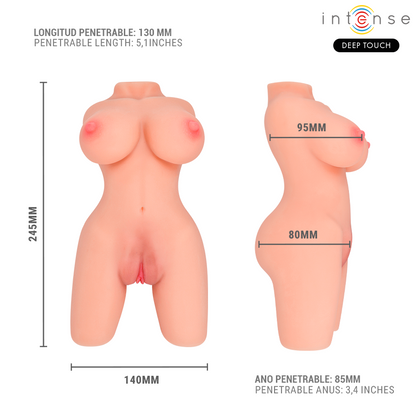 INTENSE DEEP TOUCH - JESSE TORSO MASTURBADOR MULTIPOSICIÓN DOBLE VAGINA & ANO