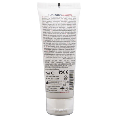 HOT - SUPERGLIDE LUBRICANTE COMESTIBLE BASE AGUA FRAMBUESA 75 ML