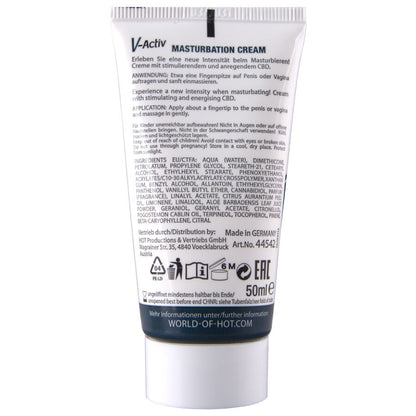 HOT - CREMA DE MASTURBACIÓN CON CBD - UNISEX 100 ML
