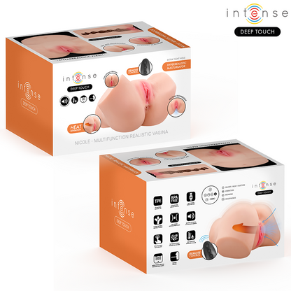 INTENSE DEEP TOUCH - NICOLE MASTURBADOR VAGINA CON EFECTO SUCCIÓN, CALOR, VIBRACIÓN Y VOZ CON CONTROL REMOTO 5.3 KG