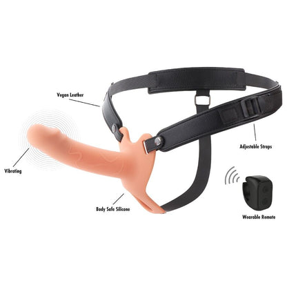 HIDDEN DESIRE - INFERNO STRAP-ON FUNDA PARA PENE CON VIBRACIÓN 16 CM
