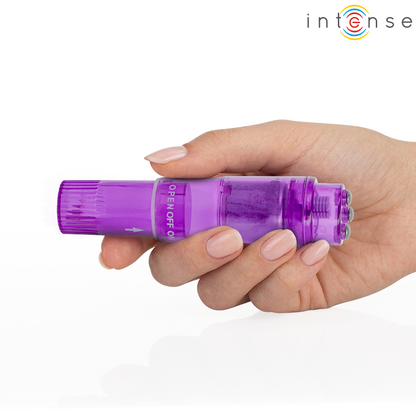 INTENSE - KURT MINI MASAJEADOR CON 4 CABEZALES INTERCAMBIABLES LILA