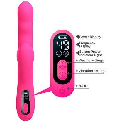 PRETTY LOVE - WINTERS VIBRADOR RABBIT MULTIFUNCIÓN CON PANTALLA LED ROSA