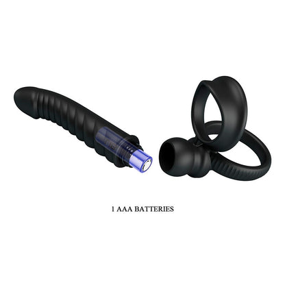 PRETTY LOVE - MERRITT VIBRADOR ANAL CON ANILLO Y VIBRACIÓN NEGRO