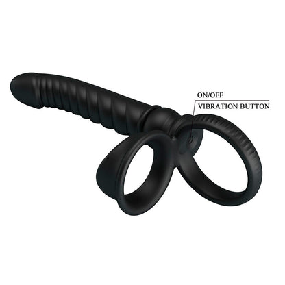 PRETTY LOVE - MERRITT VIBRADOR ANAL CON ANILLO Y VIBRACIÓN NEGRO