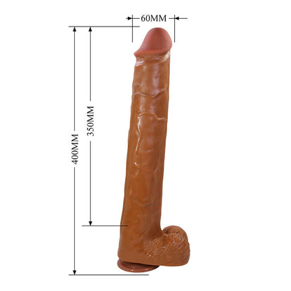 PRETTY LOVE - PAT DILDO REALÍSTICO FLEXIBLE CON VENTOSA 40 CM -Ø- 6 CM MARRÓN
