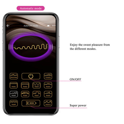 PRETTY LOVE - KLAY VIBRADOR HUEVO CON EMPUJE APP CONTROL MORADO
