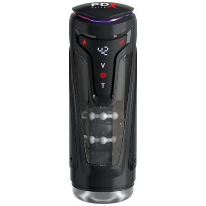 PDX ELITE - MASTURBADOR AUTOMÁTICO MOTO-BATOR PRO THRUSTING STROKER VIBRADOR Y CALOR 26.5 CM