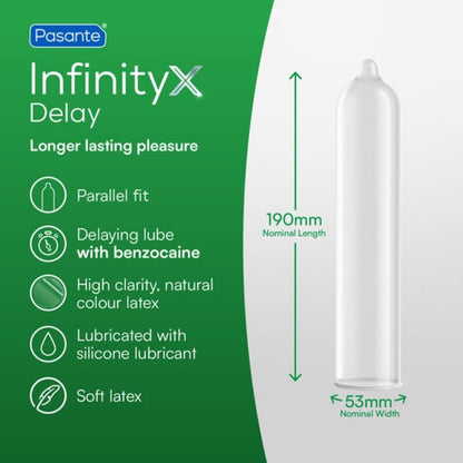 PASANTE - DELAY INFINITY PRESERVATIVOS RETARDANTES CAJA 144 UNIDADES
