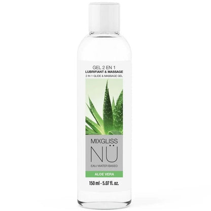 MIXGLISS - GEL NÜ 2 EN 1 LUBRICANTE BASE AGUA Y MASAJE NURU ALOE VERA 150 ML