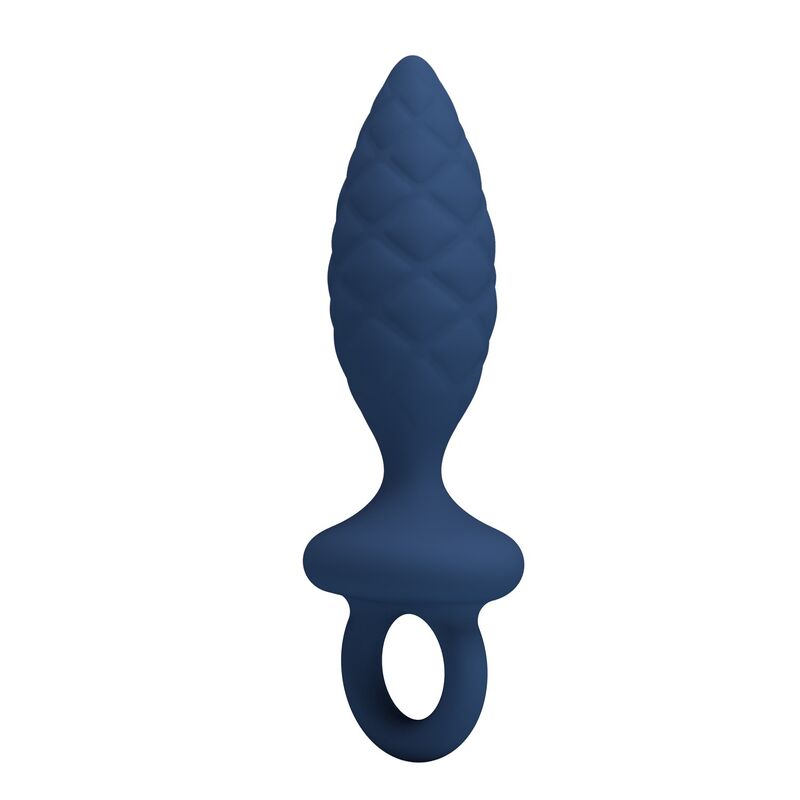 MR PLAY - PLUG ANAL TEXTURIZADO CON ANILLA AZUL S