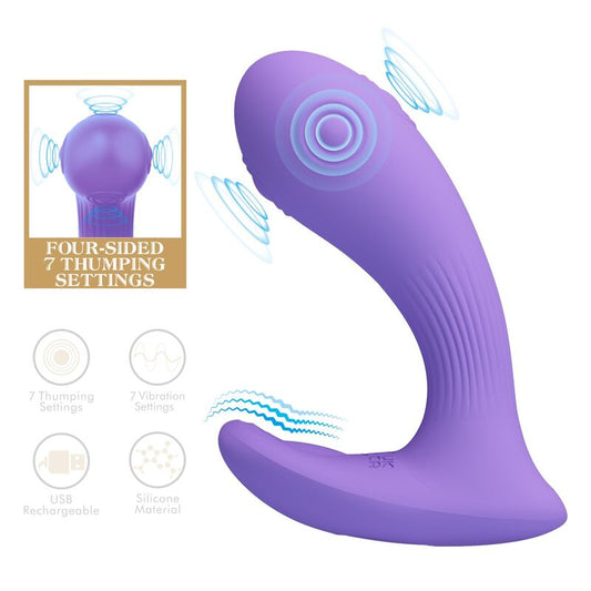 PRETTY LOVE - ANDROMEDA VIBRADOR DE DOBLE ESTIMULACIÓN RECARGABLE MORADO