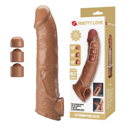 PRETTY LOVE - FUNDA EXTENSORA PARA PENE AJUSTABLE 26 CM Ø 4 CM COLOR NATURAL