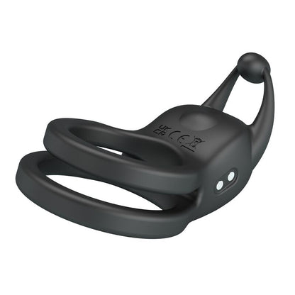 PRETTY LOVE - GOODWIN ANILLO VIBRADOR DOBLE PARA PENE RECARGABLE NEGRO