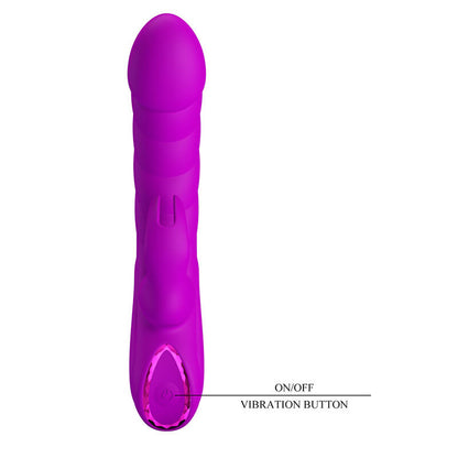 PRETTY LOVE - MONICA VIBRADOR DOBLE ESTIMULACIÓN PARA PUNTO G Y CLÍTORIS RECARGABLE MORADO