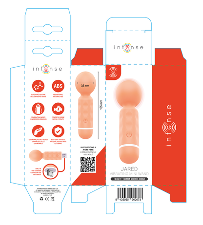 INTENSE - JARED MINI WAND MASSAGER RECARGABLE USB NARANJA