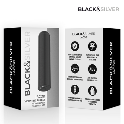 BLACK & SILVER - JACOB BALA VIBRADORA RECARGABLE USB NEGRO