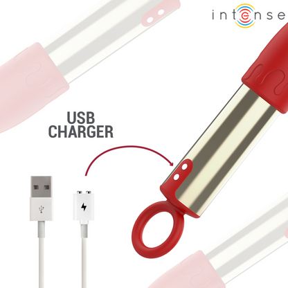 INTENSE - TOM BROCHA VIBRADORA RECARGABLE USB ROJO
