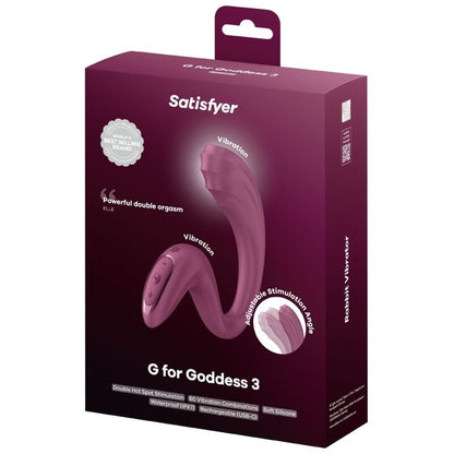 SATISFYER - G FOR GODDESS 3 VIBRADOR DOBLE ESTIMULACIÓN BURDEOS
