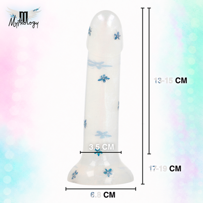 MYTHOLOGY - LYRA 4 DILDO DE SILICONA 17 CM Ø 3,6 CM TRANSPARENTE FLORES