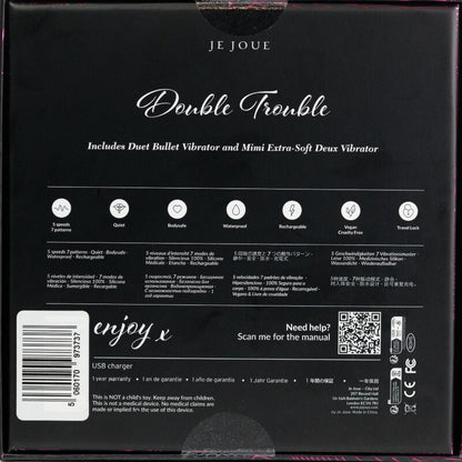 JE JOUE - DOUBLE TROUBLE SET DE VIBRADORES RECARGABLES