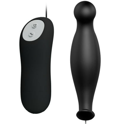 PRETTY LOVE - PLUG ANAL SILICONA 12 MODOS VIBRACIÓN NEGRO