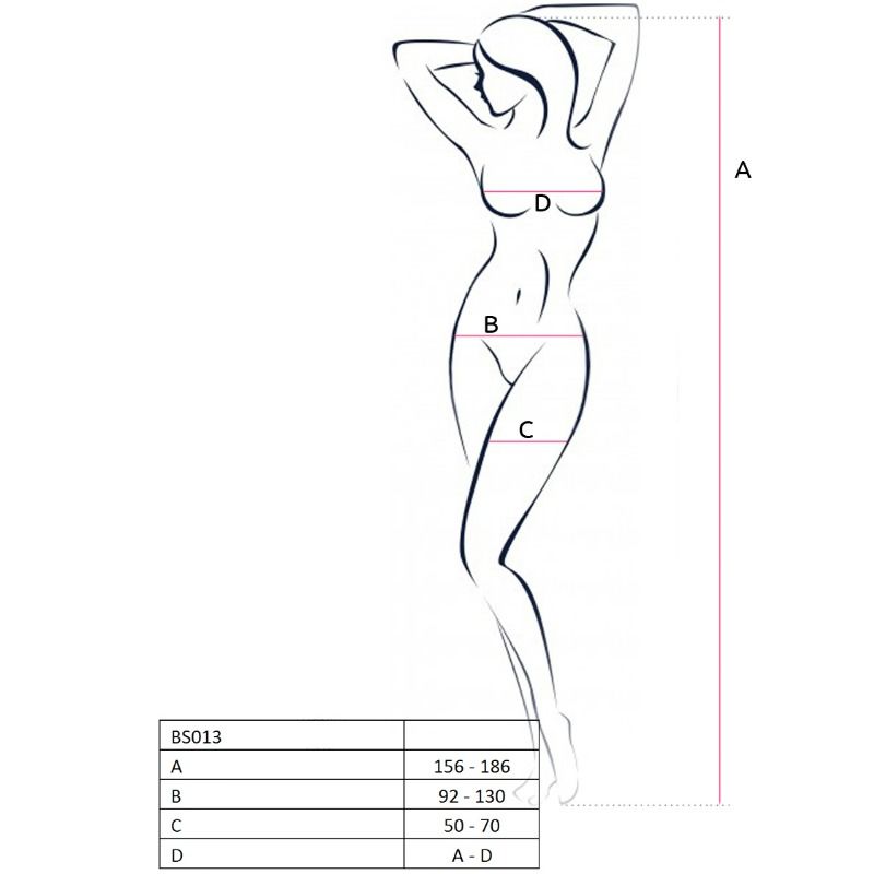 PASSION - WOMAN BS013 BODYSTOCKING ROJO TALLA ÚNICA