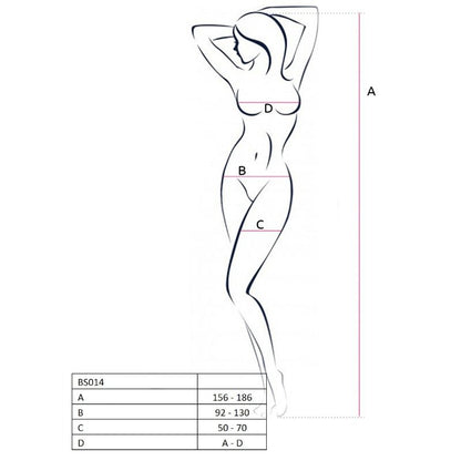 PASSION - WOMAN BS014 BODYSTOCKING BLANCO TALLA ÚNICA