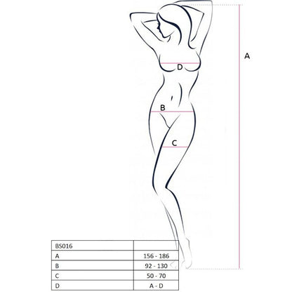 PASSION - WOMAN BS016 BODYSTOCKING ROJO TALLA ÚNICA