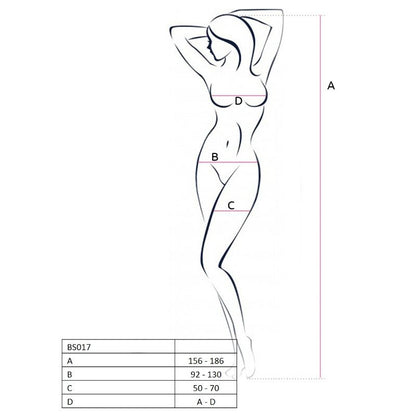 PASSION - WOMAN BS017 BODYSTOCKING NEGRO TALLA ÚNICA