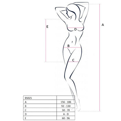 PASSION - WOMAN BS025 BODYSTOCKING ESTILO VESTIDO NEGRO TALLA ÚNICA