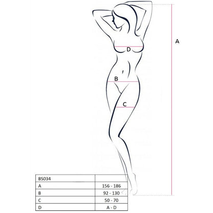 PASSION - WOMAN BS034 BODYSTOCKING ROJO TALLA ÚNICA