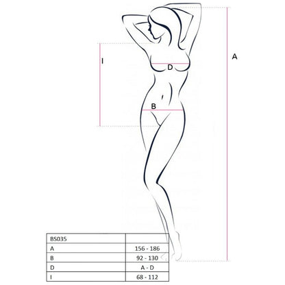 PASSION - WOMAN BS035 BODYSTOCKING NEGRO TALLA ÚNICA