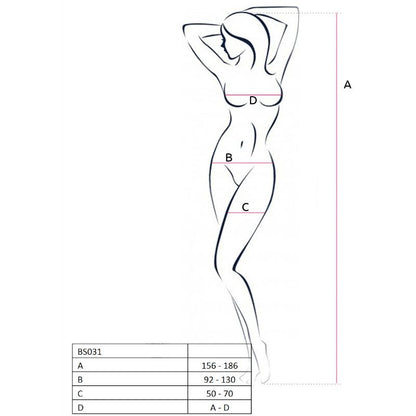 PASSION - WOMAN BS031 BODYSTOCKING NEGRO TALLA ÚNICA