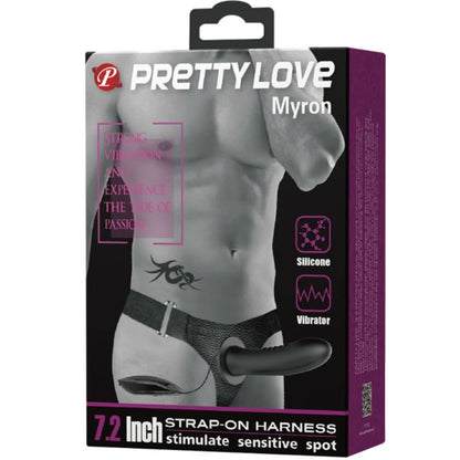 PRETTY LOVE - MYRON STRAP ON CON VIBRACIÓN Y DILDO HUECO
