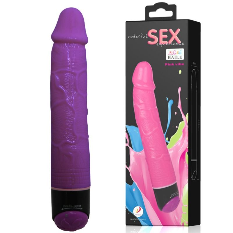 BAILE - COLORFUL SEX VIBRADOR REALÍSTICO LILA 23 CM
