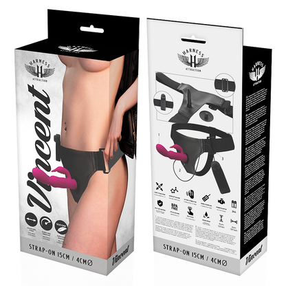 HARNESS ATTRACTION - ARNÉS  VIBRADOR RABBIT VINCENT 15 CM -O- 4 CM