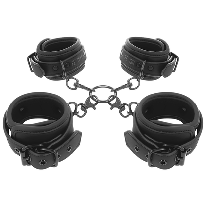 FETISH SUBMISSIVE - SET ESPOSAS MANOS Y TOBILLOS CON FORRO DE NEOPRENO
