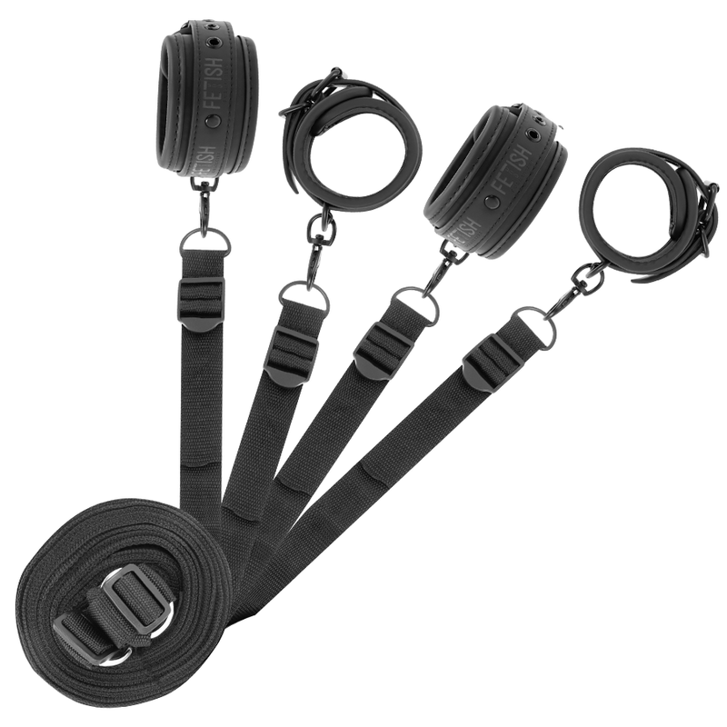 FETISH SUBMISSIVE - SET DE ESPOSAS Y ATADURAS CON FORRO DE NEOPRENO