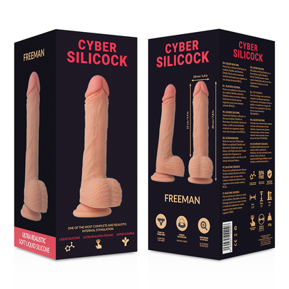 CYBER SILICOCK - FREEMAN REALÍSTICO SILICONA LÍQUIDA 20 CM -O- 3.8 CM